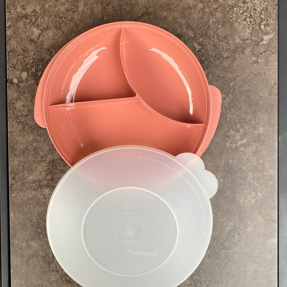 Tupperware NWOT microwave divided plate with lid